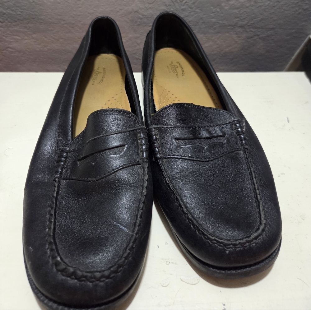 Classic Black Leather Loafers 8.5